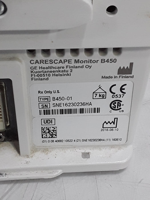 GE Healthcare Carescape B450 Emergency Care Patient Monitor
