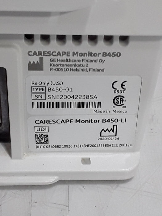 GE Healthcare Carescape B450 Critical Care Patient Monitor