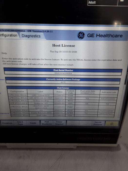 GE Healthcare Carescape B450 Critical Care Patient Monitor