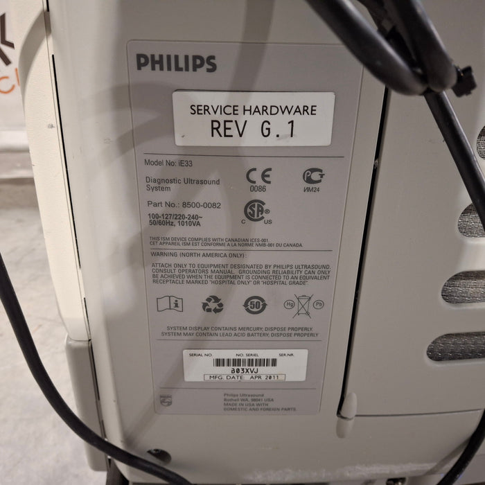 Philips IE33 F-G Cart Ultrasound