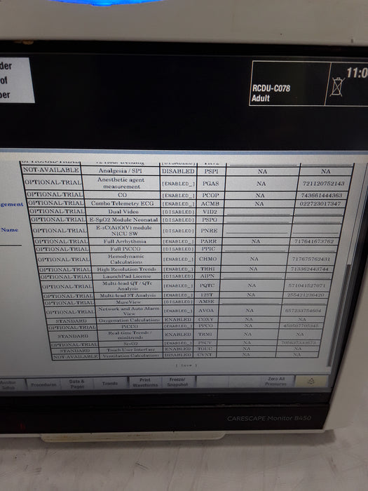 GE Healthcare Carescape B450 Critical Care Patient Monitor