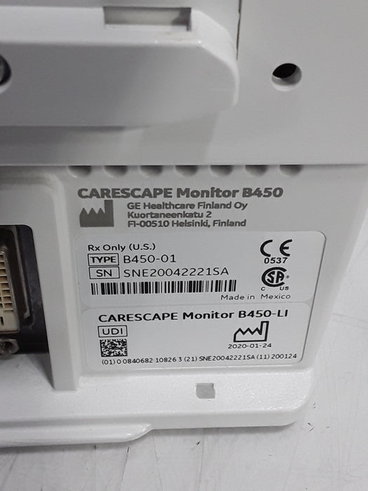 GE Healthcare Carescape B450 Critical Care Patient Monitor