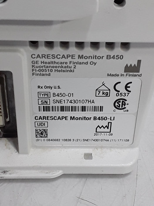 GE Healthcare Carescape B450 Critical Care Patient Monitor