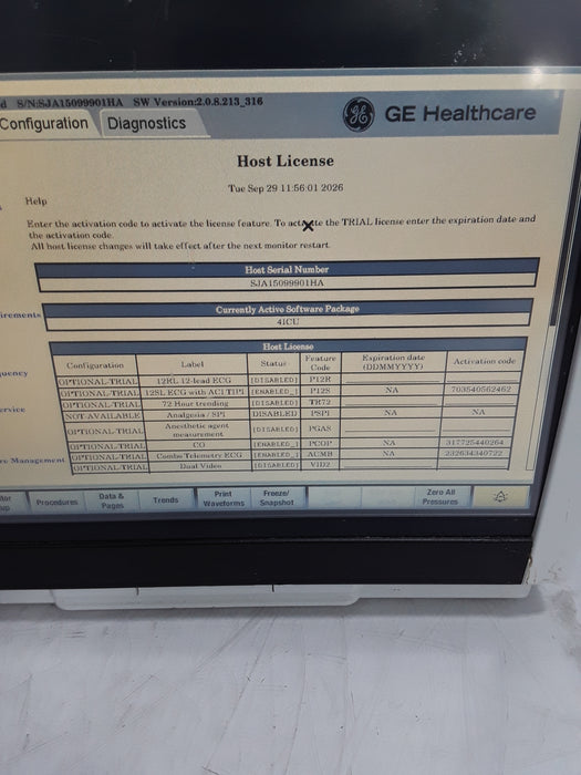 GE Healthcare Carescape B450 Critical Care Patient Monitor