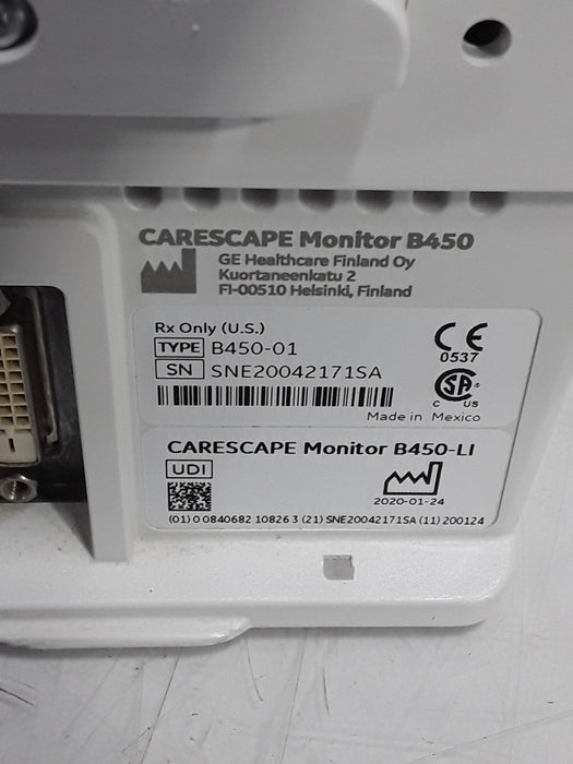 GE Healthcare Carescape B450 Critical Care Patient Monitor