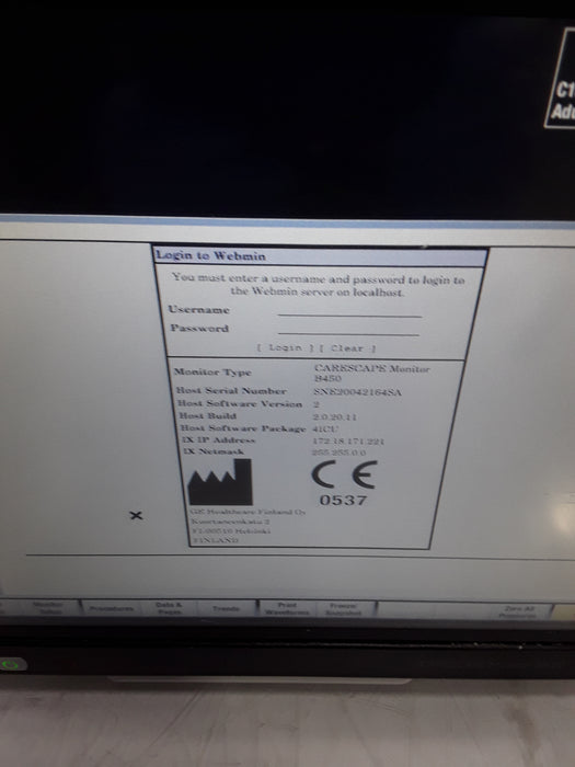 GE Healthcare Carescape B450 Critical Care Patient Monitor