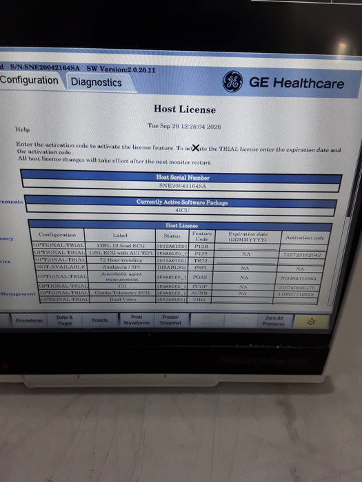 GE Healthcare Carescape B450 Critical Care Patient Monitor