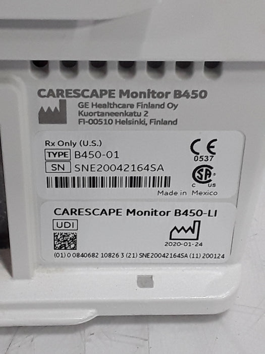 GE Healthcare Carescape B450 Critical Care Patient Monitor