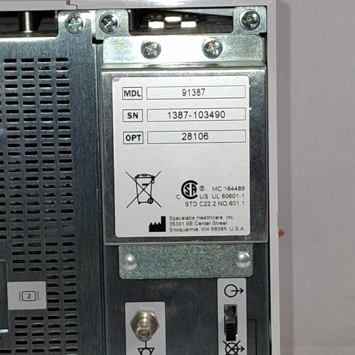 Spacelabs Healthcare Ultraview SL 91387 Patient Monitor