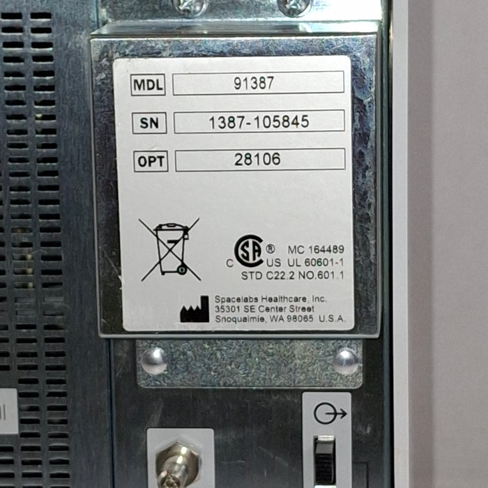 Spacelabs Healthcare Ultraview SL 91387 Patient Monitor