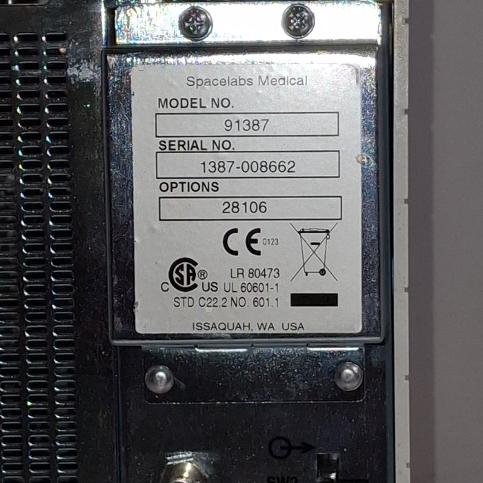 Spacelabs Healthcare Ultraview SL 91387 Patient Monitor