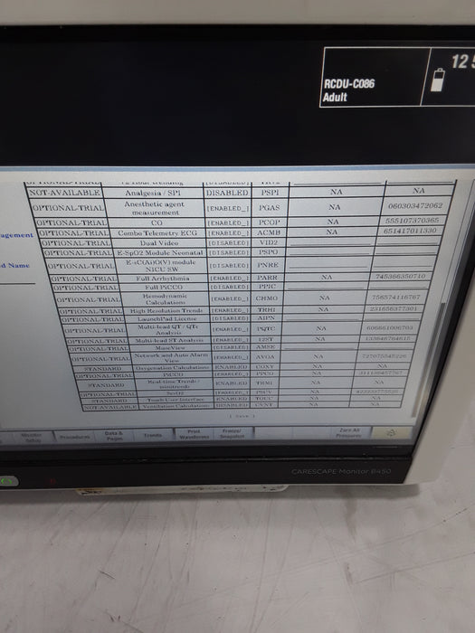 GE Healthcare Carescape B450 Critical Care Patient Monitor