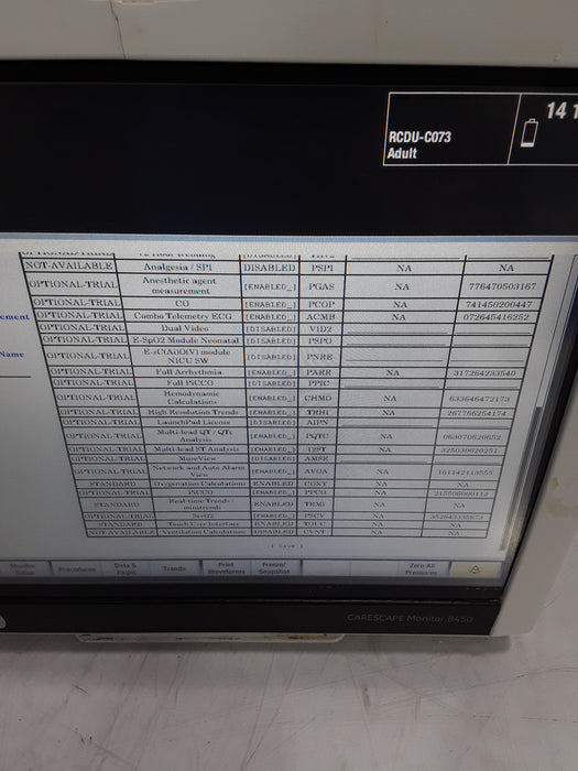 GE Healthcare Carescape B450 Critical Care Patient Monitor