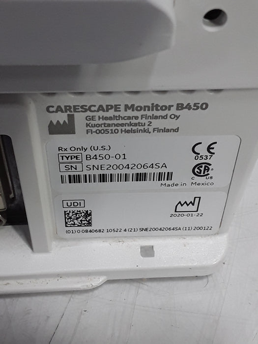 GE Healthcare Carescape B450 Critical Care Patient Monitor