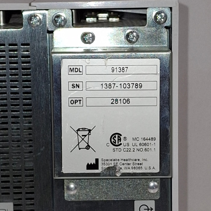 Spacelabs Healthcare Ultraview SL 91387 Patient Monitor