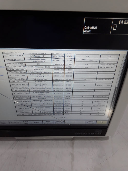 GE Healthcare Carescape B450 Critical Care Patient Monitor