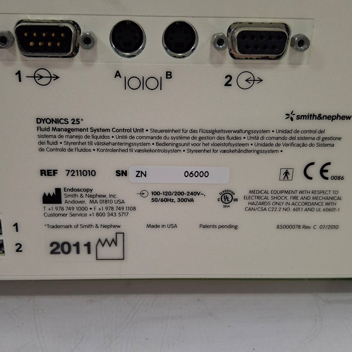 Smith & Nephew Dyonics 25 Fluid Management System Control Unit