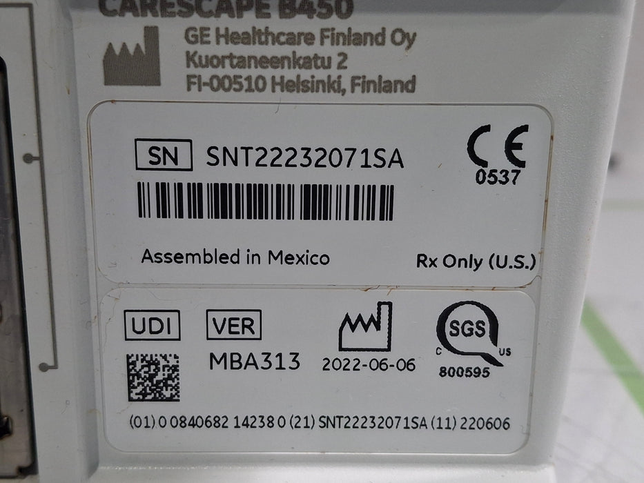 GE Healthcare Carescape B450 Patient Monitor