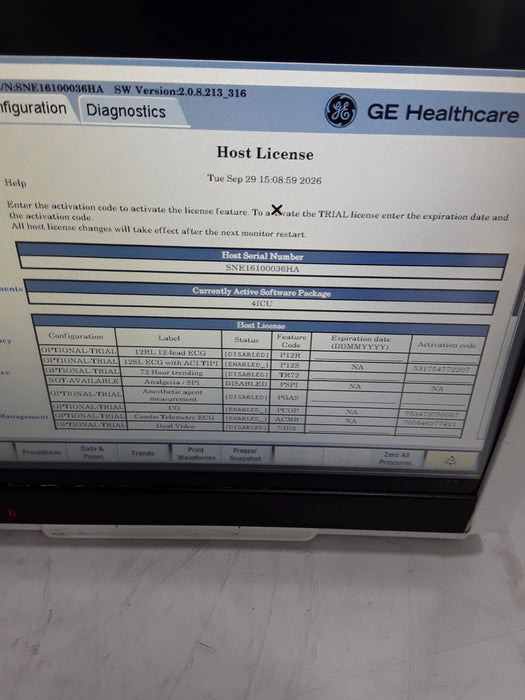 GE Healthcare Carescape B450 Critical Care Patient Monitor