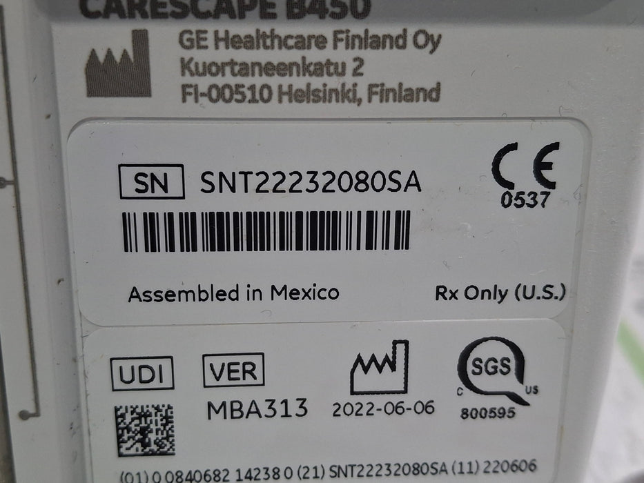 GE Healthcare Carescape B450 Patient Monitor