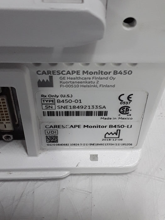 GE Healthcare Carescape B450 Critical Care Patient Monitor