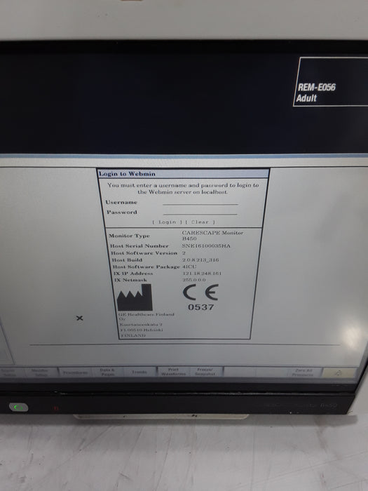 GE Healthcare Carescape B450 Critical Care Patient Monitor