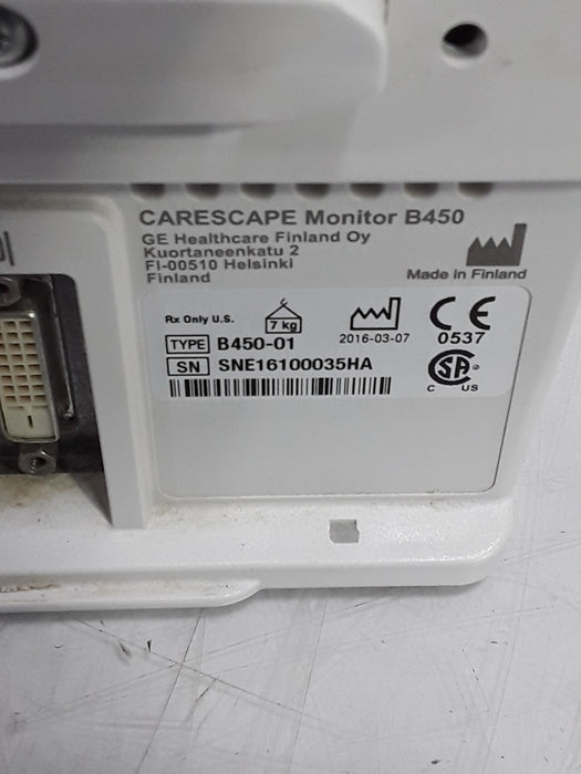 GE Healthcare Carescape B450 Critical Care Patient Monitor