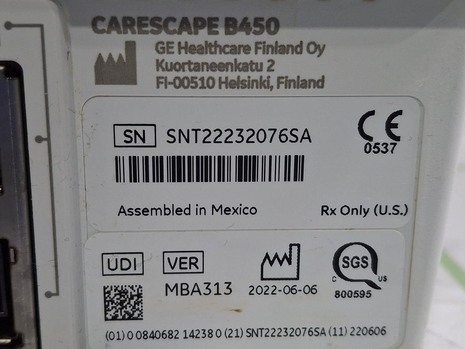 GE Healthcare Carescape B450 Patient Monitor