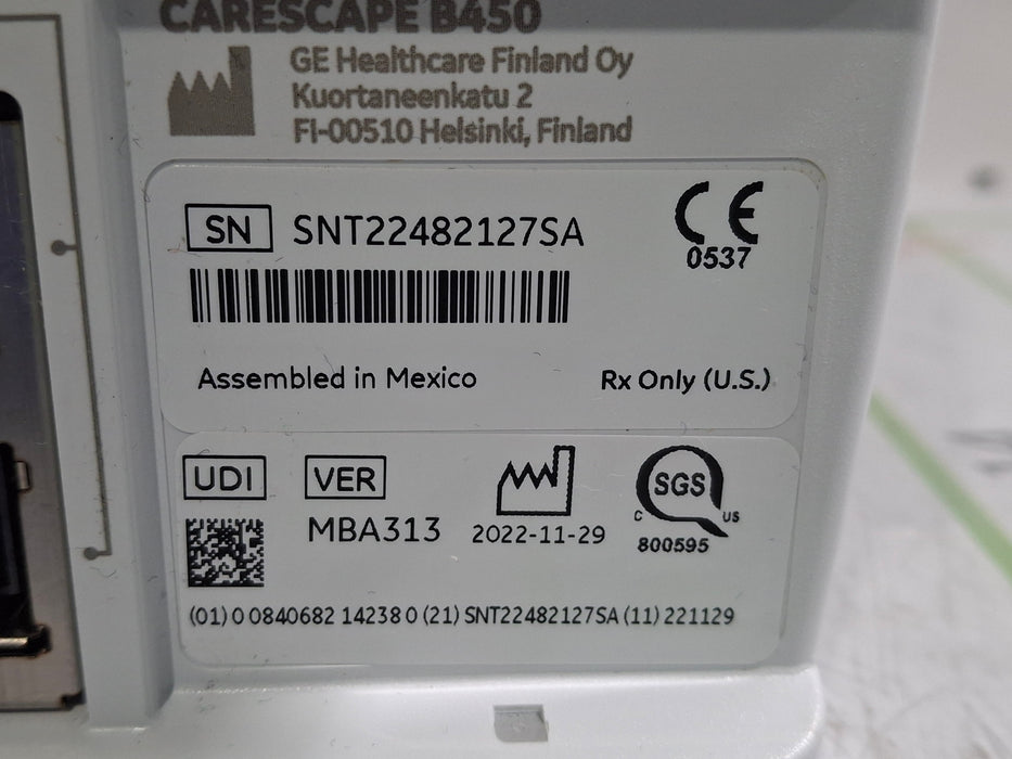 GE Healthcare Carescape B450 Patient Monitor