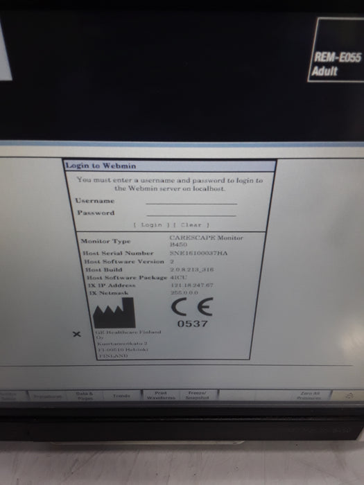 GE Healthcare Carescape B450 Critical Care Patient Monitor