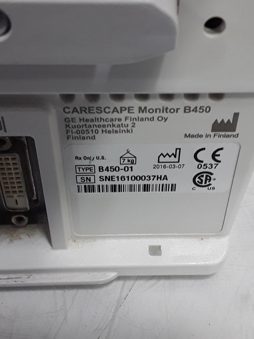 GE Healthcare Carescape B450 Critical Care Patient Monitor