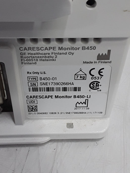 GE Healthcare Carescape B450 Critical Care Patient Monitor