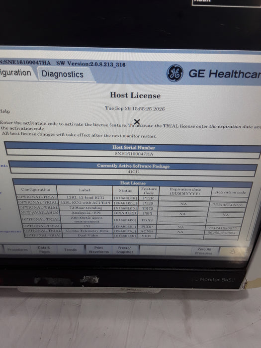 GE Healthcare Carescape B450 Critical Care Patient Monitor