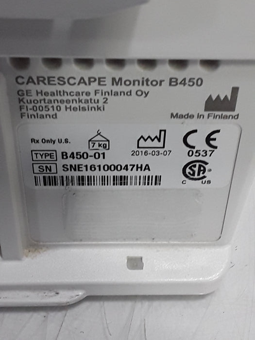 GE Healthcare Carescape B450 Critical Care Patient Monitor