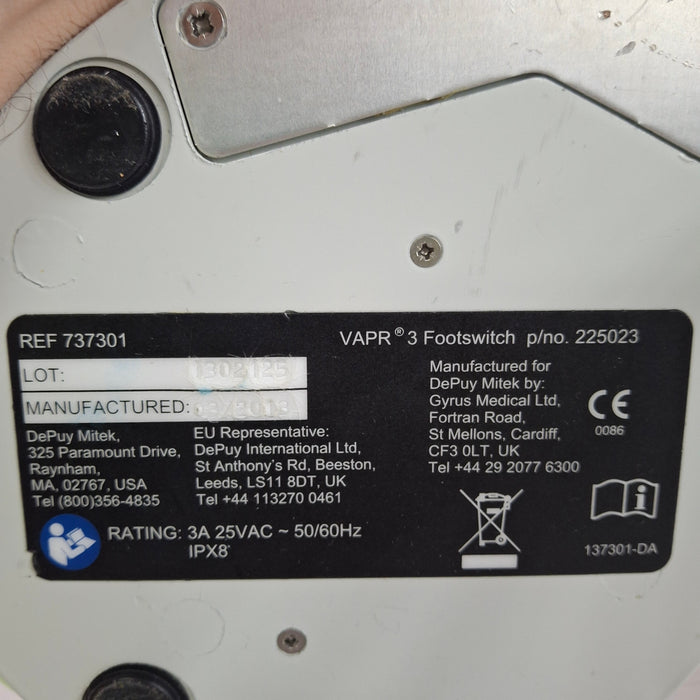 DePuy VAPR 3 225023 Foot Switch