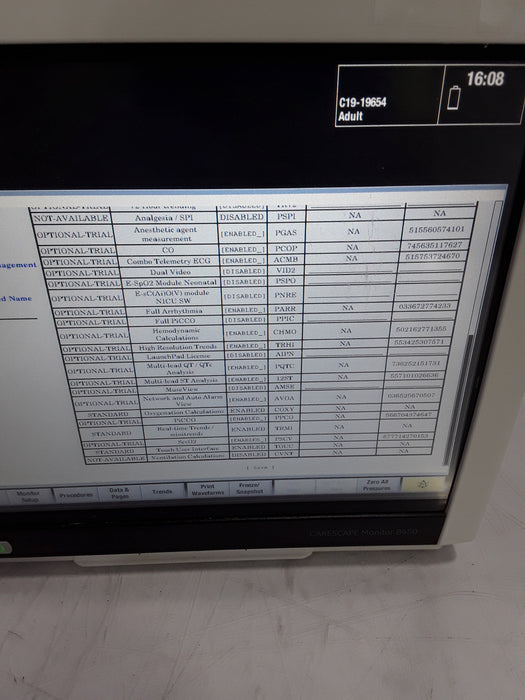 GE Healthcare Carescape B450 Critical Care Patient Monitor