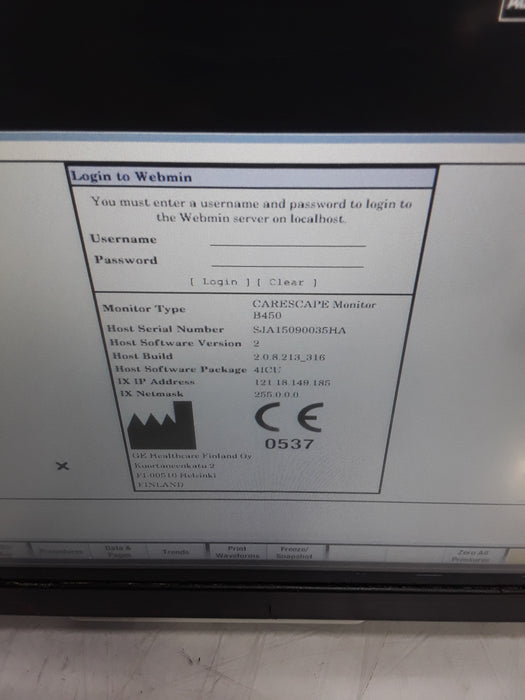 GE Healthcare Carescape B450 Critical Care Patient Monitor