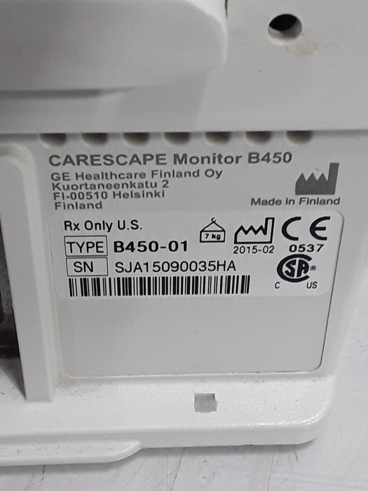 GE Healthcare Carescape B450 Critical Care Patient Monitor