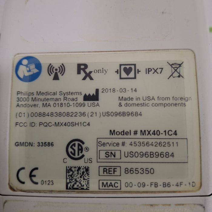Philips MX40 1.4 ECG/SPO2 865350 Telemetry Transmitter