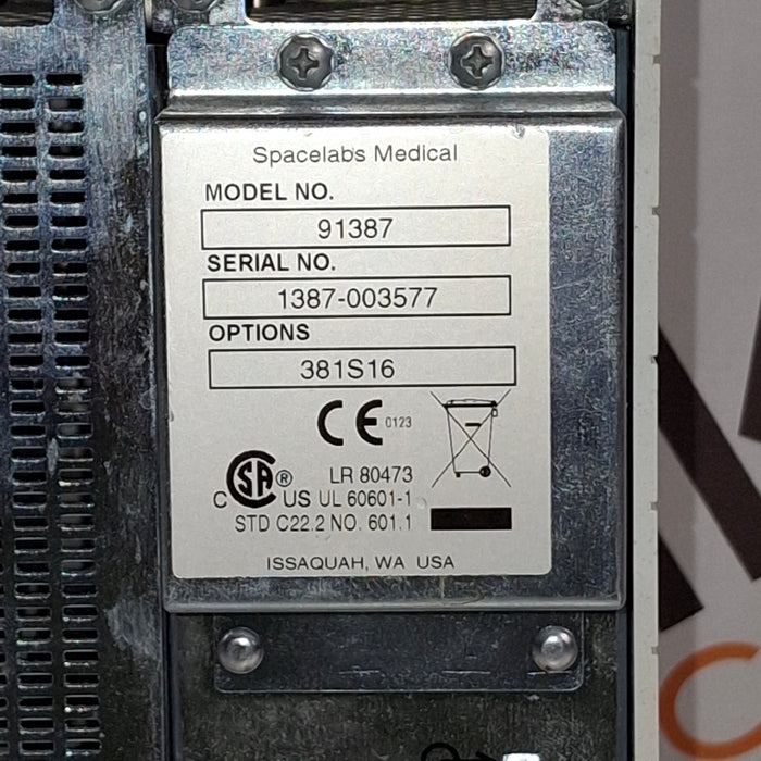 Spacelabs Healthcare Ultraview SL 91387 Patient Monitor
