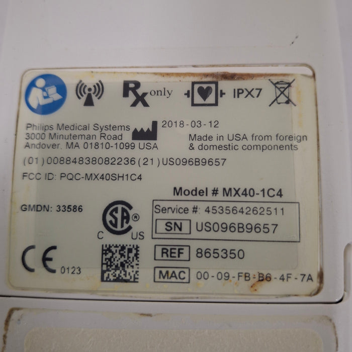 Philips MX40 1.4 ECG/SPO2 865350 Telemetry Transmitter