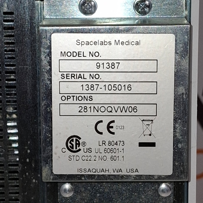Spacelabs Healthcare Ultraview SL 91387 Patient Monitor