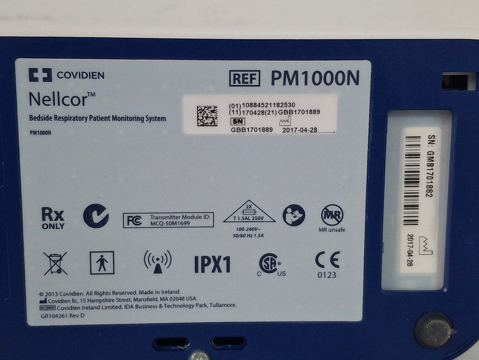 Covidien PM1000N Nellcor Bedside SPO2 Monitor