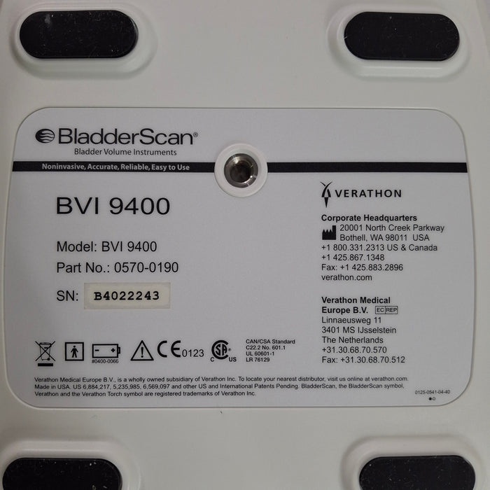 Verathon Medical, Inc BVI 9400 Bladderscan