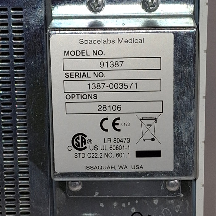 Spacelabs Healthcare Ultraview SL 91387 Patient Monitor