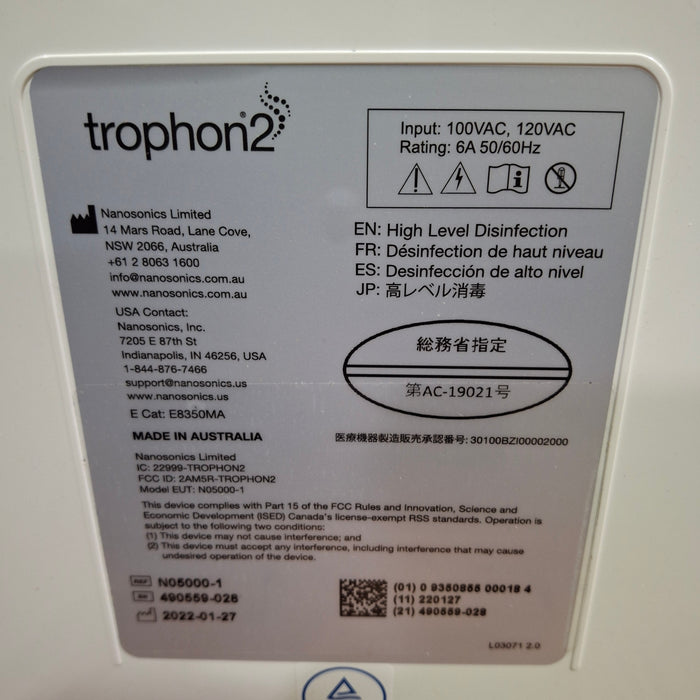 NanoSonics Trophon 2 High Level Disinfection