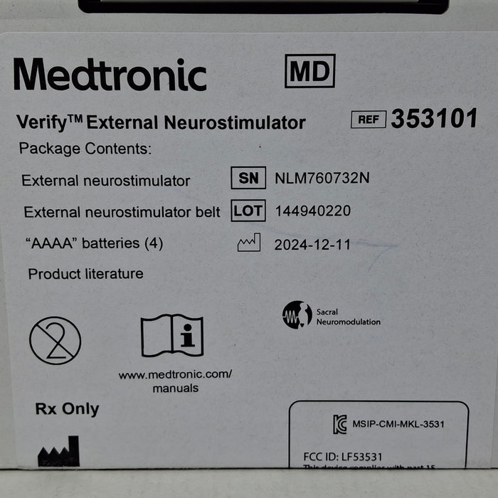 Medtronic 353101 Verify External Neurostimulator