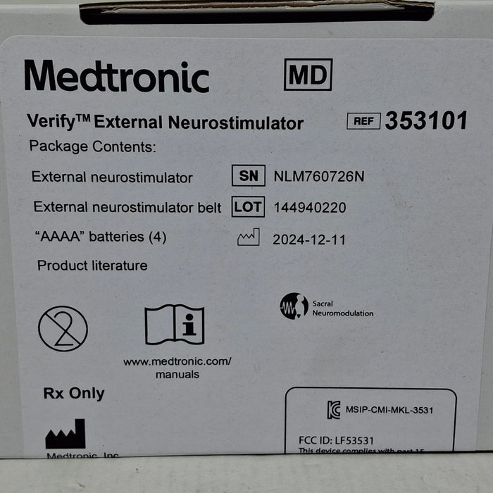 Medtronic 353101 Verify External Neurostimulator