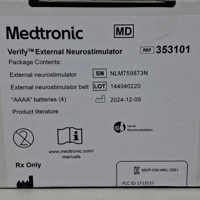 Medtronic 353101 Verify External Neurostimulator