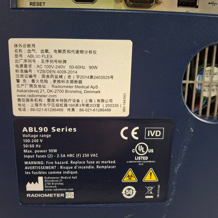 Radiometer ABL90 Flex Plus Blood Gas Analyzer